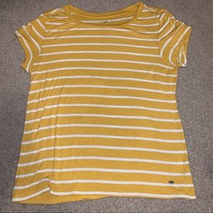 American eagle yellow and white striped tee